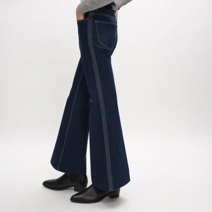 Jean évasé 003 en denim indigo léger