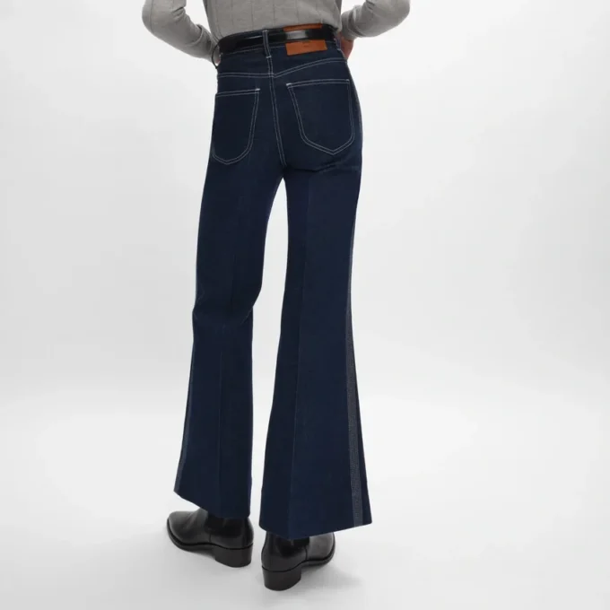 Jean évasé 003 en denim indigo léger