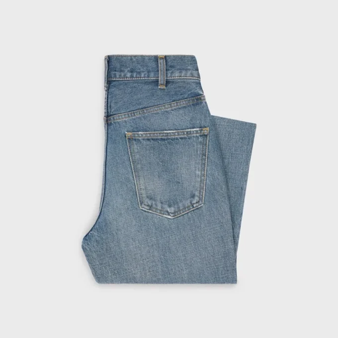 Jean évasé Dylan avec signature en denim de coton