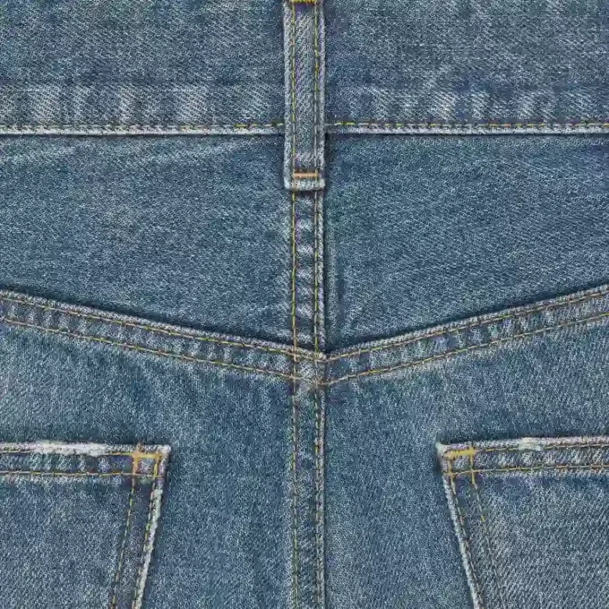 Jean évasé Dylan avec signature en denim de coton