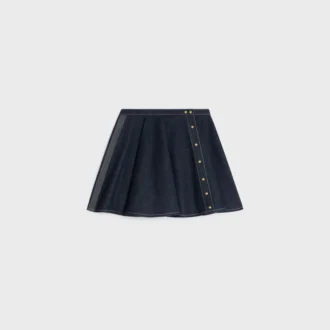Jupe à basque en denim de coton léger