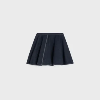 Jupe à basque en denim de coton léger