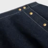Jupe à basque en denim de coton léger