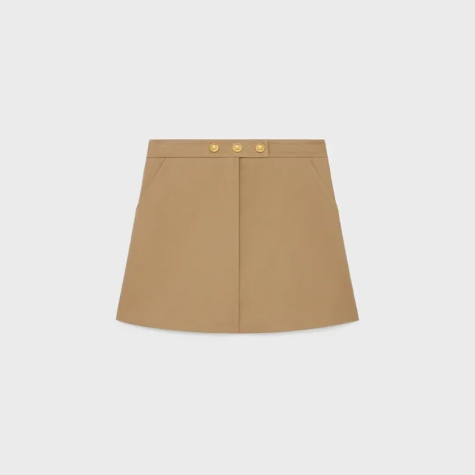 Jupe courte en gabardine de coton