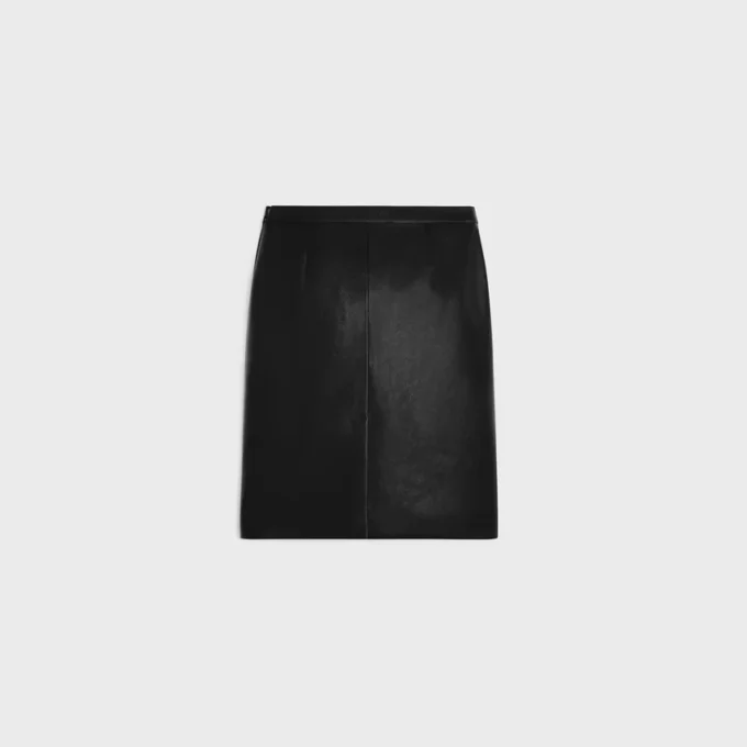 Jupe crayon en cuir d&rsquo;agneau souple