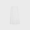 Jupe midi brodée en coton cambric Jupe midi brodée en coton cambric