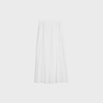 Jupe midi brodée en coton cambric