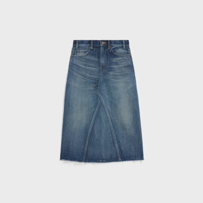 Jupe midi en denim délavé Dark Union