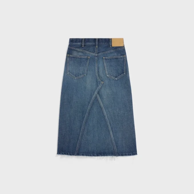 Jupe midi en denim délavé Dark Union