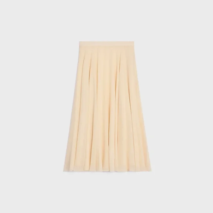 Jupe midi en georgette de soie
