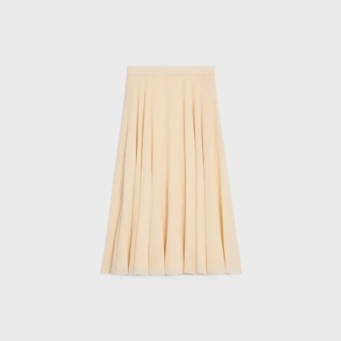 Jupe midi en georgette de soie
