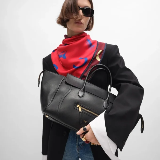 Luggage en cuir d&rsquo;agneau souple et brillant