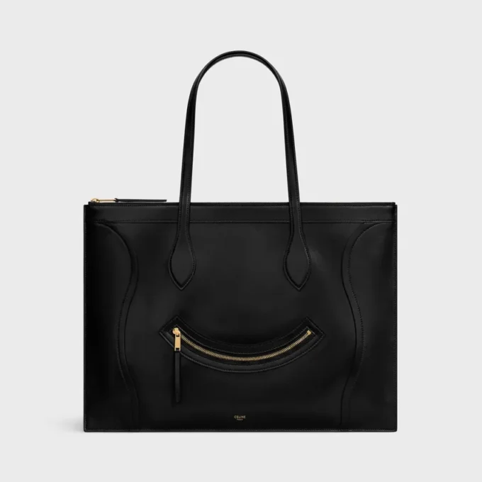 Luggage plat en cuir de veau brillant