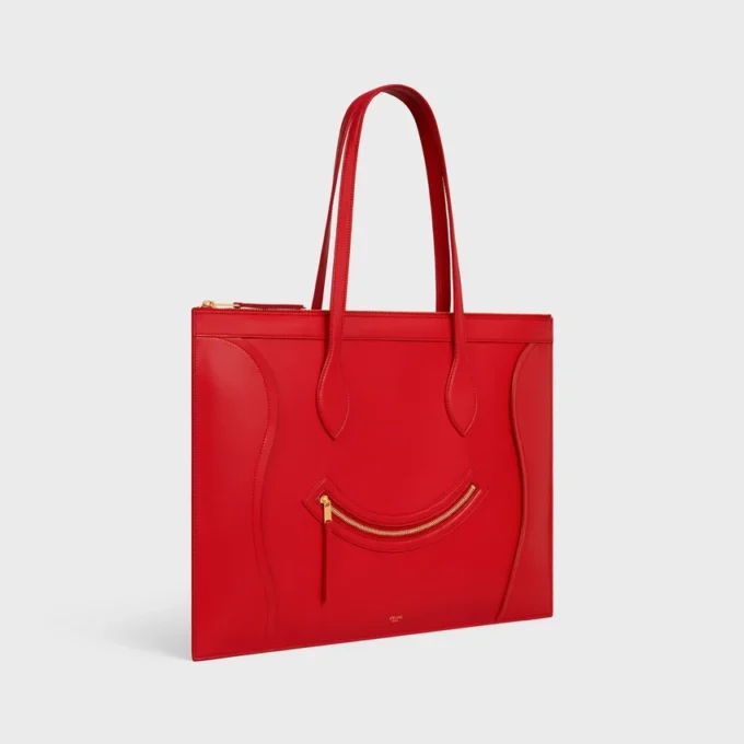 Luggage plat en cuir de veau brillant