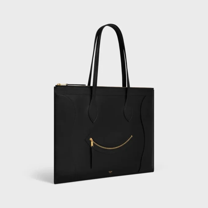 Luggage plat en cuir de veau brillant