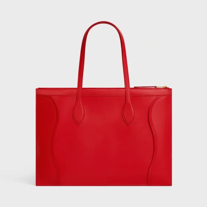 Luggage plat en cuir de veau brillant