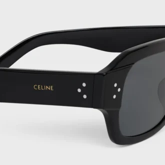 Lunettes de soleil à monture noire 61 en acétate