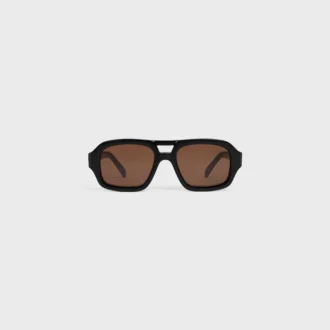 Lunettes de soleil à monture noire 62 en acétate