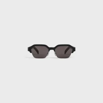 Lunettes de soleil à monture noire 63 en acétate et métal