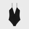 Maillot de bain froncé en jersey mat