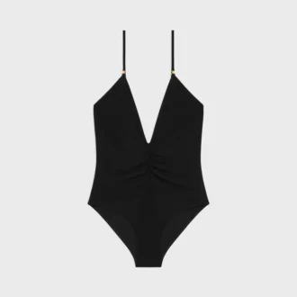 Maillot de bain froncé en jersey mat