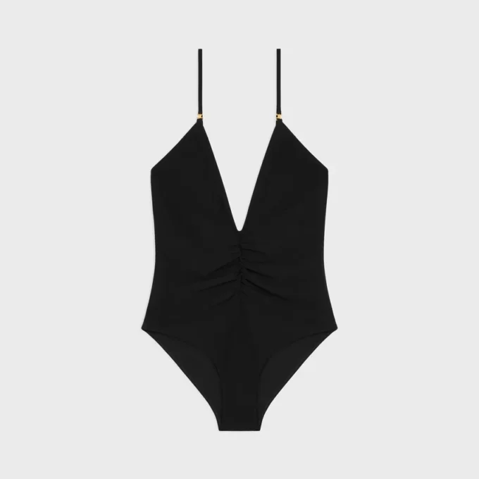 Maillot de bain froncé en jersey mat