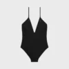 Maillot de bain froncé en jersey mat