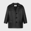 Manteau court en cuir d&rsquo;agneau souple