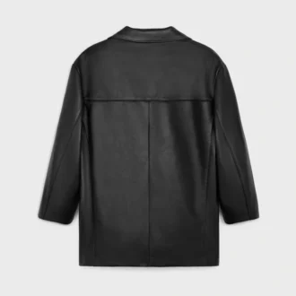 Manteau court en cuir d&rsquo;agneau souple