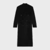Manteau croisé en laine