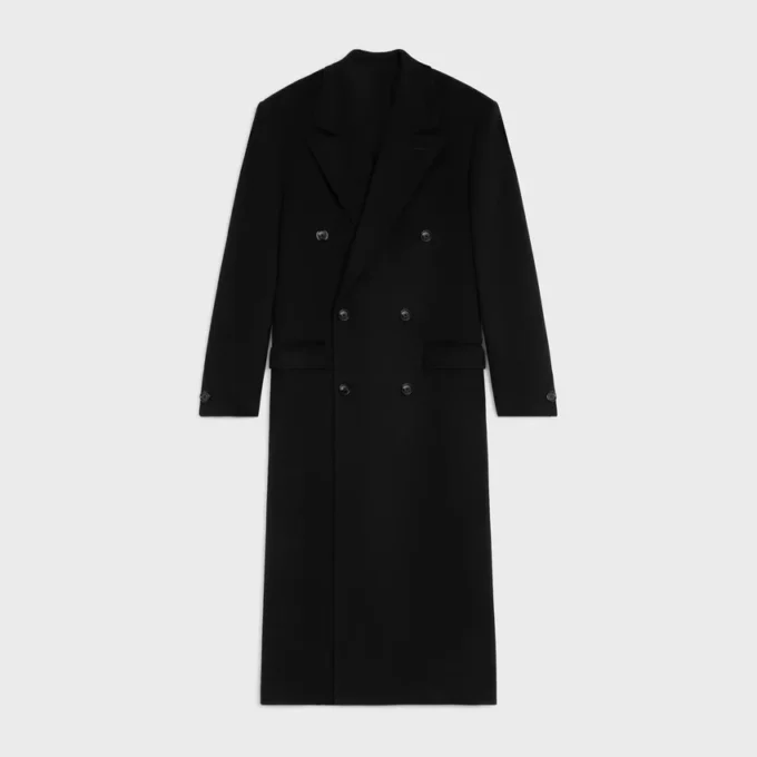 Manteau croisé en laine