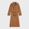 Manteau croisé en laine et cachemire double face