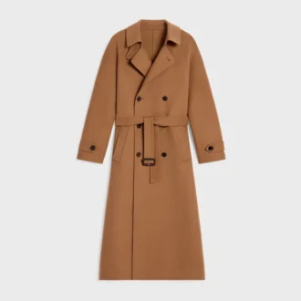 Manteau croisé en laine et cachemire double face