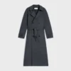 Manteau croisé en laine et cachemire double face