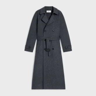 Manteau croisé en laine et cachemire double face
