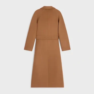 Manteau croisé en laine et cachemire double face