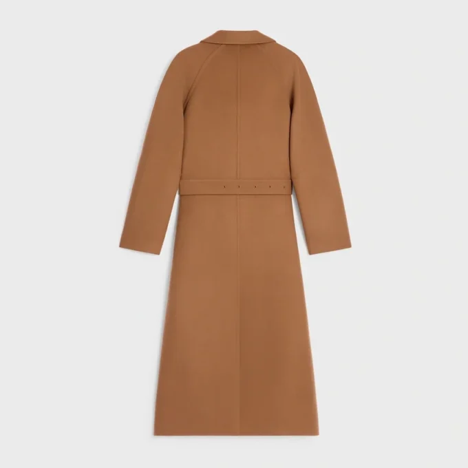 Manteau croisé en laine et cachemire double face