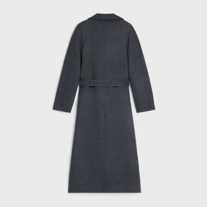 Manteau croisé en laine et cachemire double face