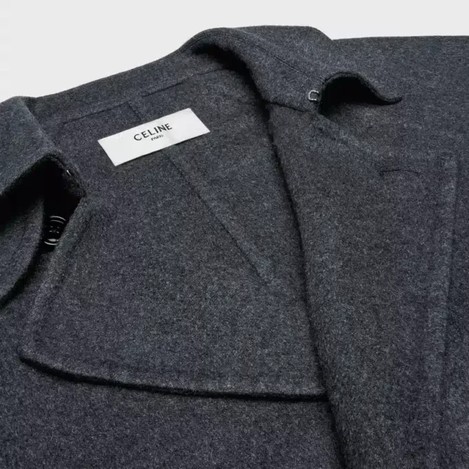 Manteau croisé en laine et cachemire double face