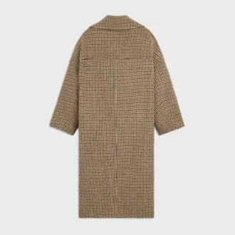 Manteau en laine à motif pied-de-poule