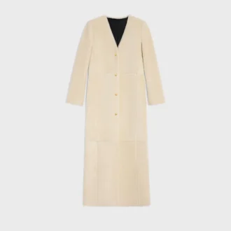 Manteau long en peau d&rsquo;agneau