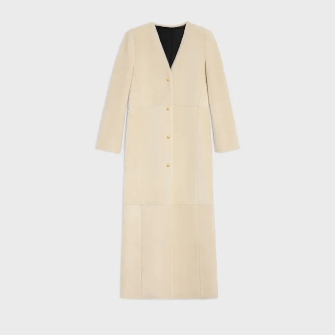 Manteau long en peau d&rsquo;agneau