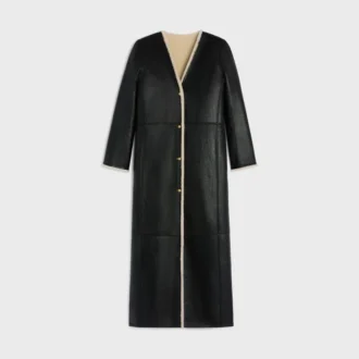 Manteau long en peau d&rsquo;agneau