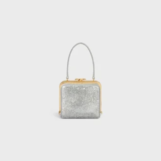 Minaudière CELINE Lana en cuir de veau suédé avec strass