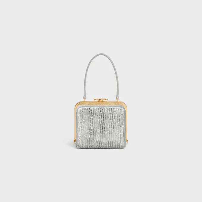 Minaudière CELINE Lana en cuir de veau suédé avec strass