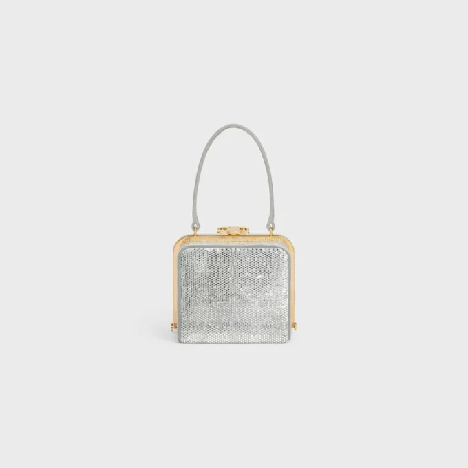 Minaudière CELINE Lana en cuir de veau suédé avec strass