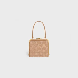 Minaudière CELINE Lana en cuir de veau suédé avec strass Triomphe