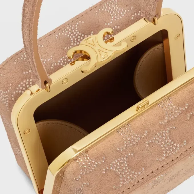 Minaudière CELINE Lana en cuir de veau suédé avec strass Triomphe Minaudière CELINE Lana en cuir de veau suédé avec strass Triomphe