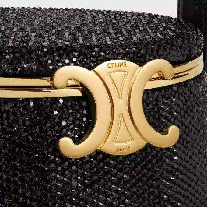 Minaudière CELINE Nina en cuir de veau suédé avec strass Minaudière CELINE Nina en cuir de veau suédé avec strass