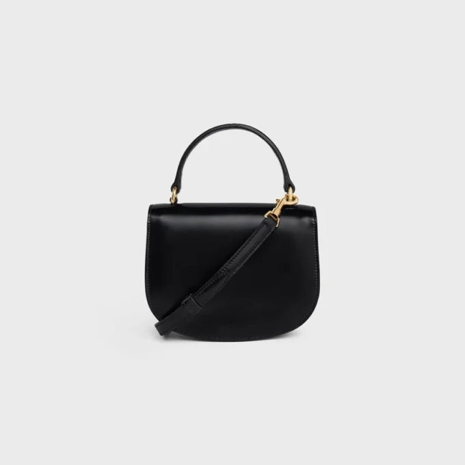 Mini Besace Clea en cuir de veau brillant Mini Besace Clea en cuir de veau brillant